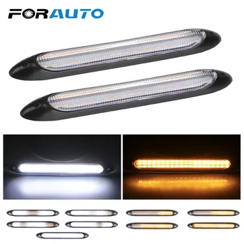 

LEEPEE 2 Pcs/set Turn Signal Headlight Strip Car LED Daytime Running Light DRL Light Car Modified Streamer Strip Car Styling