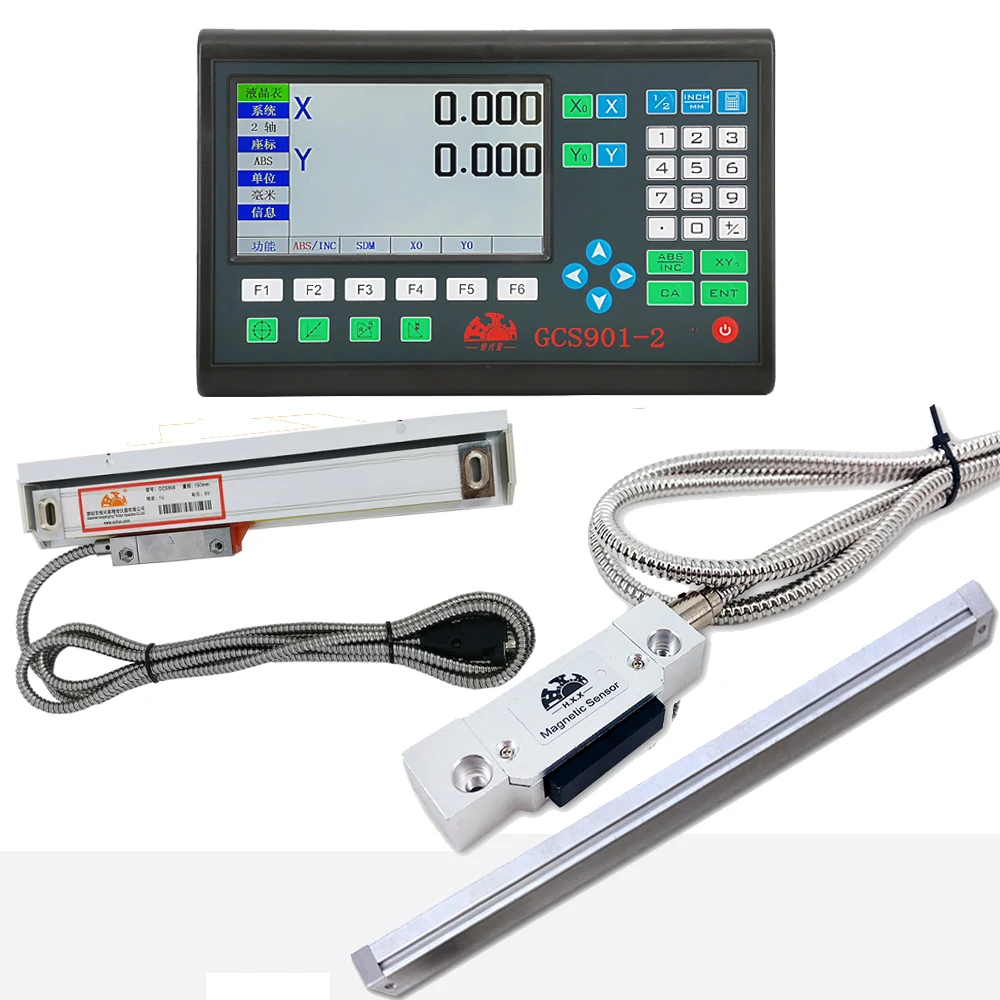 US $120.99 Complete Set Digital Readout Display 2axis LCD DRO GCS9012 With 2 Linear Scales For All Milling Lathe Machine