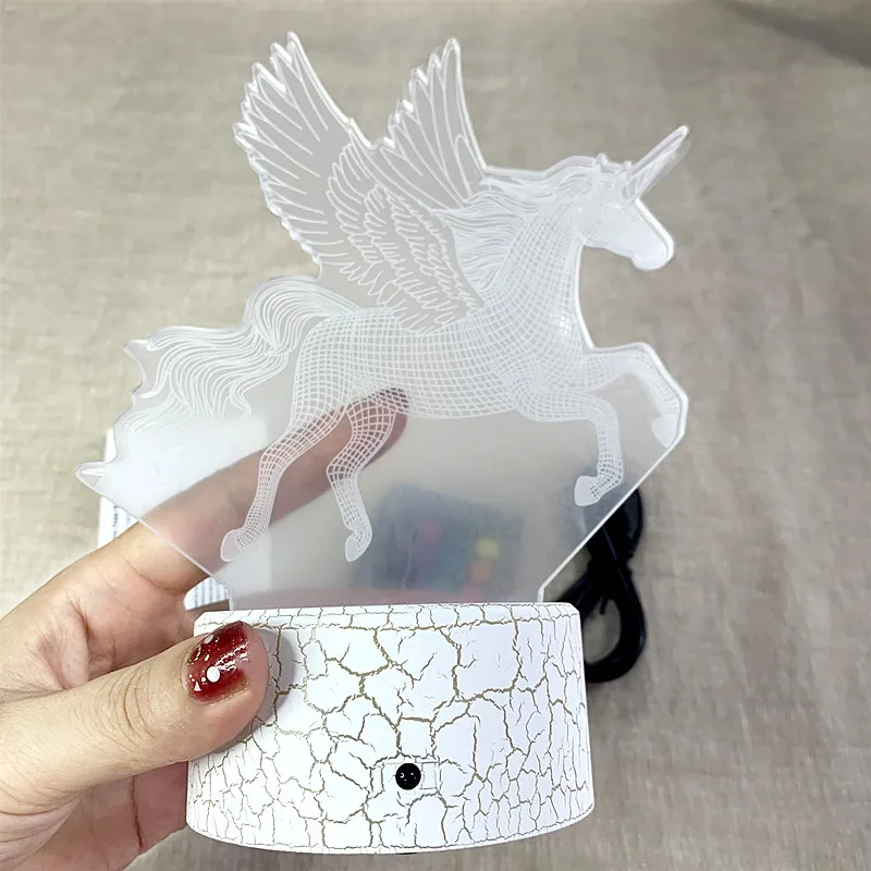 LED 유니콘 모양의 야간 조명, 원격 또는 터치 제어 테이블 책상 램프, 크리스마스 홈 장식, 어린이 및 용 사랑스러운 선물