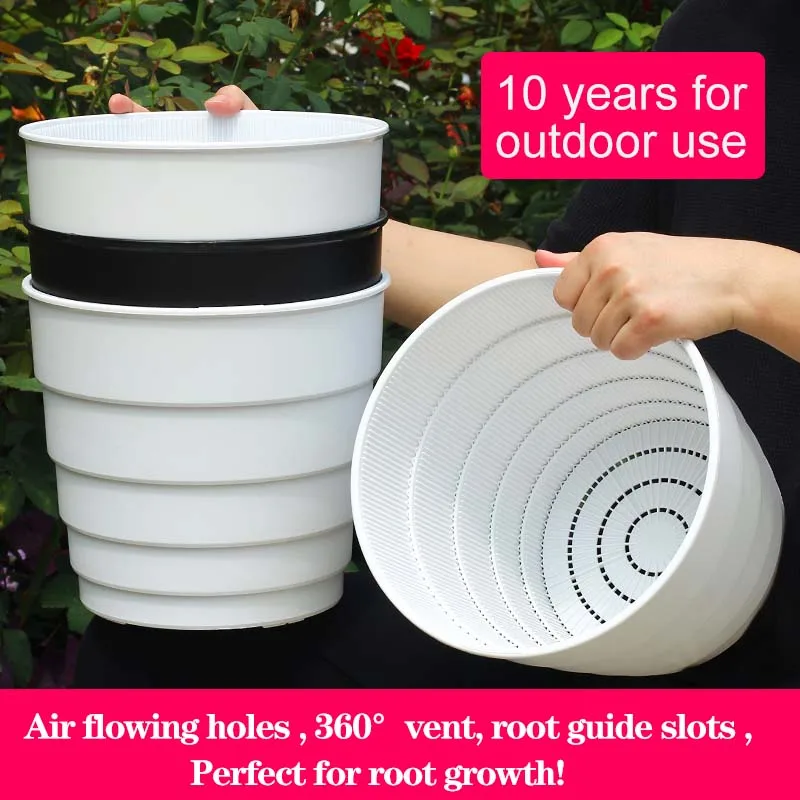 Meshpot 17cm 21cm 25cm Plastic Flower Pot Root Control Garden Planter Excellent Drainage Suitable for Rose Lily Green Plant | Дом и сад