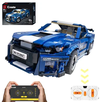 

1623Pcs MOC 1:10 RC/Static Sports Car GT500 Bricks Small Particle DIY Building Block Model Gift