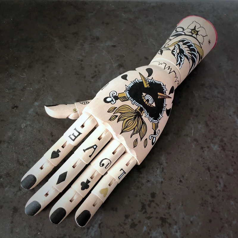 

Ретро панк любовь череп деревянная художественная Модель Кукла шарнирные руки ремесла домашний декор