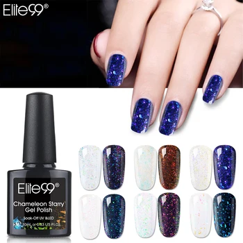 

Elite99 10ml Holographic Chameleon Gel Polish Starry Sparkle Sequins UV Gel Polish Soak Off Top Base Coat Primer For Nail Art