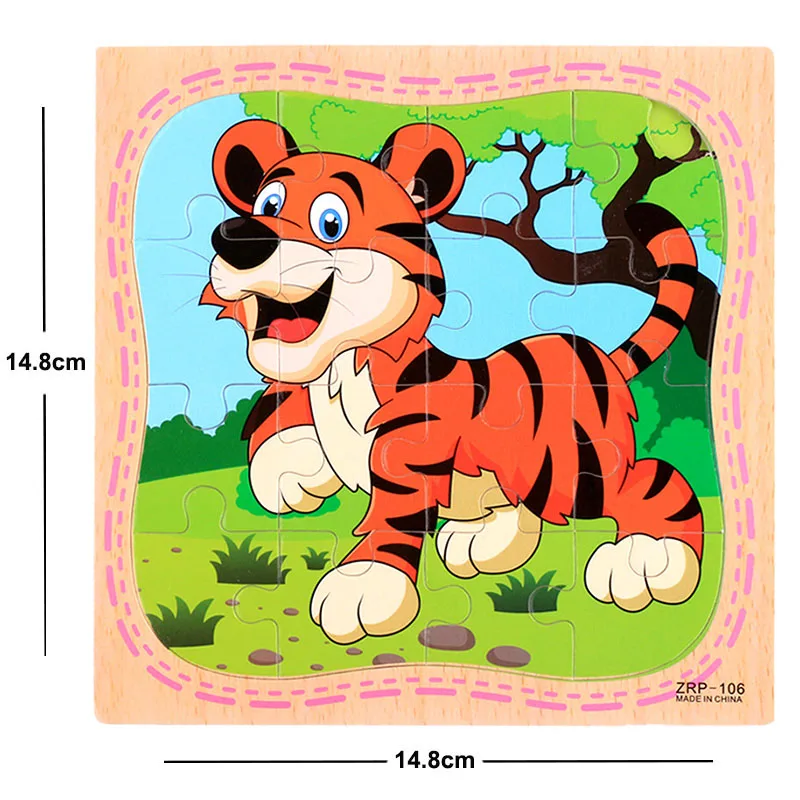 New Sale 38 Style Cartoon Wooden Puzzle Children Animal/ Vehicle Jigsaw Toy 3-6 Year Baby Early Educational Toys for Kids Game 40