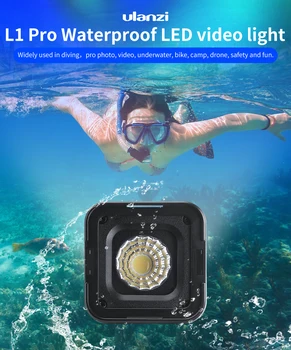 

L1 Pro Waterproof Dimmer LED Video Light 5600K w 20 Color Filters Led Lamp for Drone DJI Osmo Pocket Gopro 7 DSLR Cameras