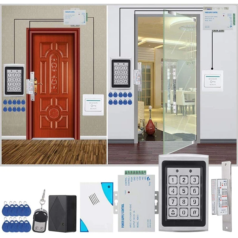 TZF005 04 RFID Клавиатура система контроля доступа Комплект Дверной замок 125 кГц EM