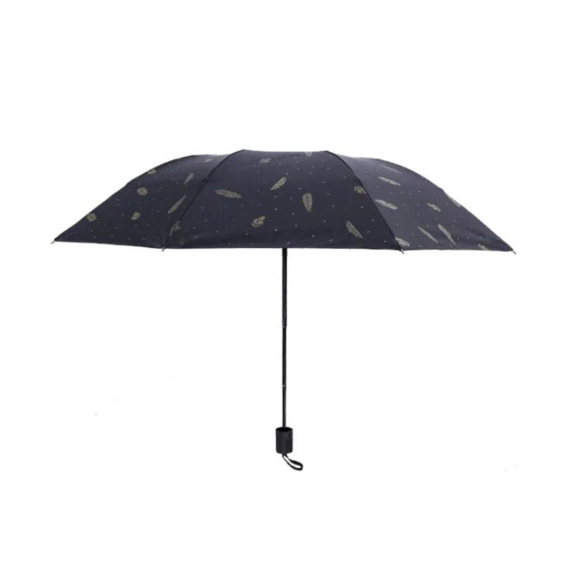 Basupply 1Pc Feather Wind Resistant Sun Umbrella Rain Women Luxury Big Windproof Men Umbrellas For Three Folding 8K Parasol