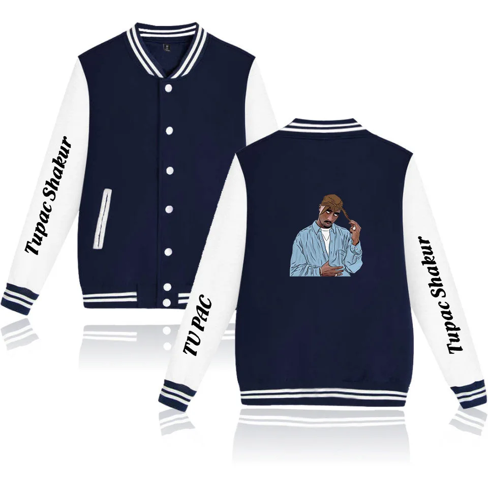 Rapper 2pac бейсбольная куртка, Мужская куртка-бомбер, Tupac Amaru Shakur Makaveli, уличная одежда, повседневный спортивный костюм, бейсбольная форма в стиле хип-хоп