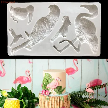 

Fondant Silicone Mould Valentine's Day Flamingo Parrot Toucan Fondant Dry Pez Cake Decorating Tools DIY Chocolate Candy Mould