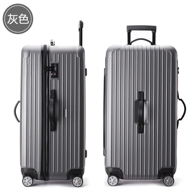 2" 30" дюймов большой чемодан на колесиках большая проверка багажа жесткий Спиннер чемодан для путешествий - Цвет: Серый
