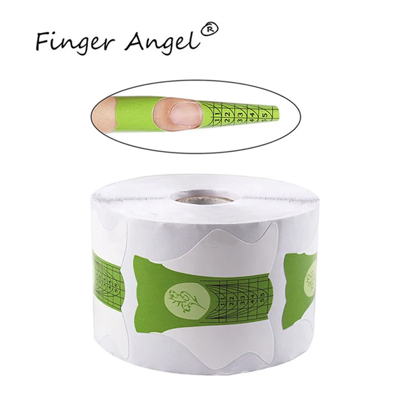

Finger Angel 100/500pcs Green Butterfly Nail Form Stickers Nail Art Tips Extension Guide for Manicure Tool HQ-FJH12