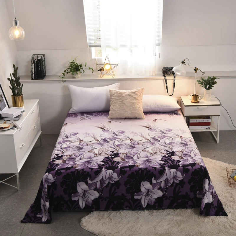 LREA фиолетовые цветы кораллового флиса одеяло плед для постельных принадлежностей или дивана путешествия be usd бросок осень и лето - Цвет: baihe