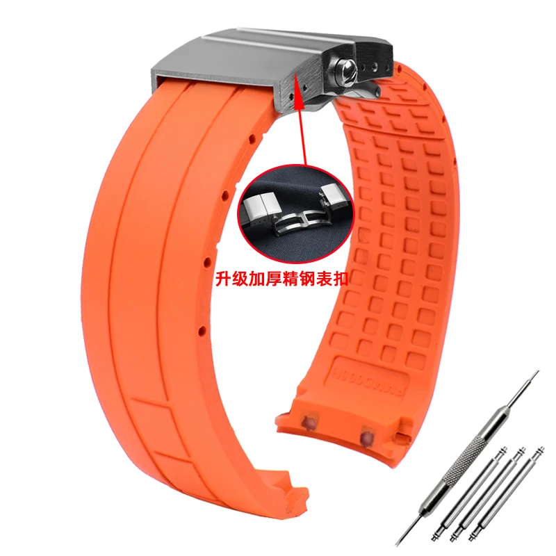 Premium 23mm/22mm Silicone Rubber Watch Strap - Versatile Design for Sophisticated Timepieces