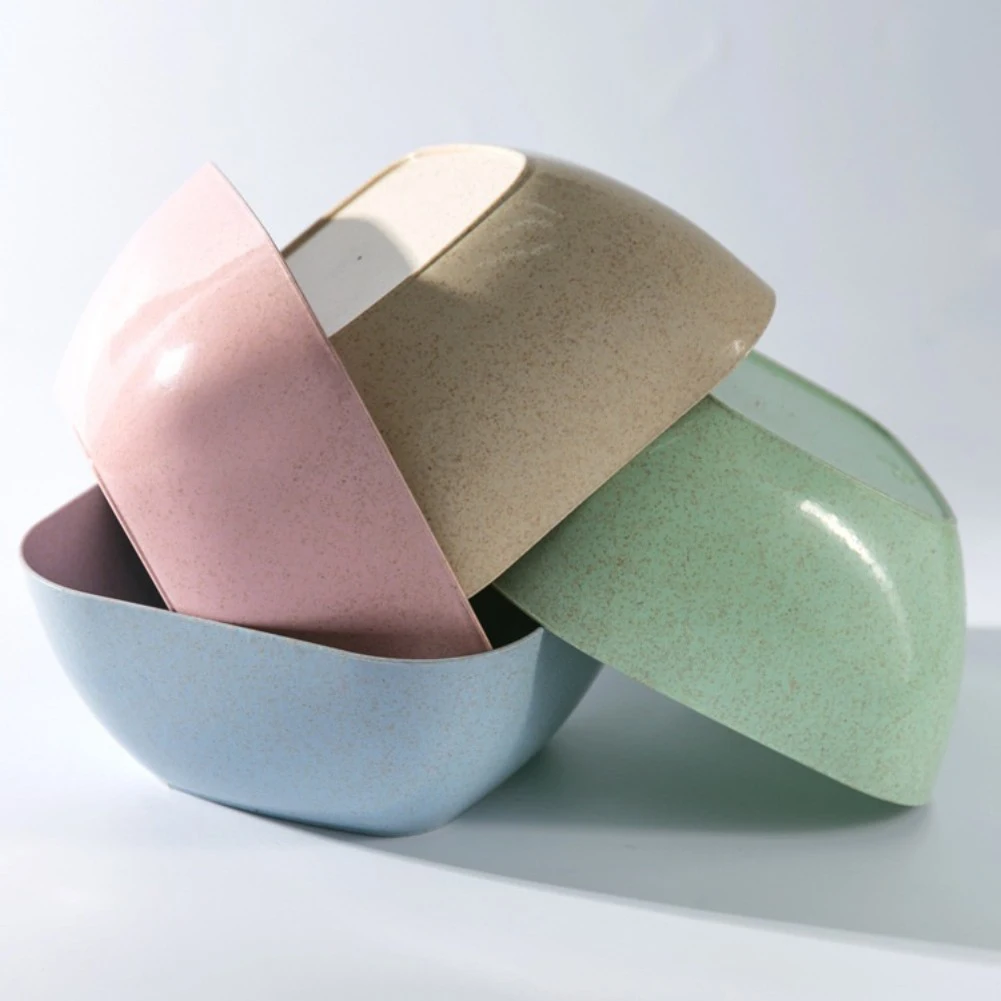 Квадратная миска для салата из пшеничной соломы закуски поднос сухофруктов