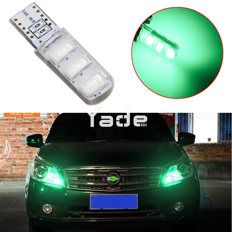 100 шт. Автомобильные светодиодные силиконовые T10 5730 5630 6SMD W5W лампочки номерного знака, лампа для чтения