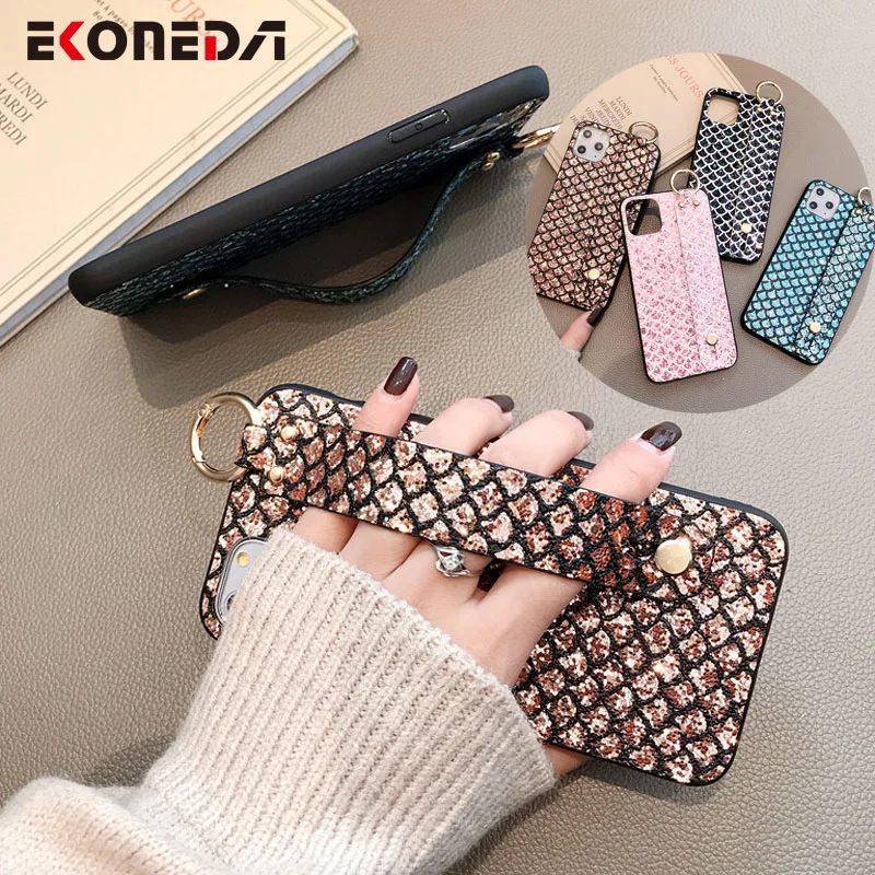 

EKONEDA Wrist Strap Case For Samsung Galaxy S8 S9 S10 S20 Plus S10e A8 A9 A10 A30 A50 A70 A71 Note 9 10 Plus Phone Holder Case