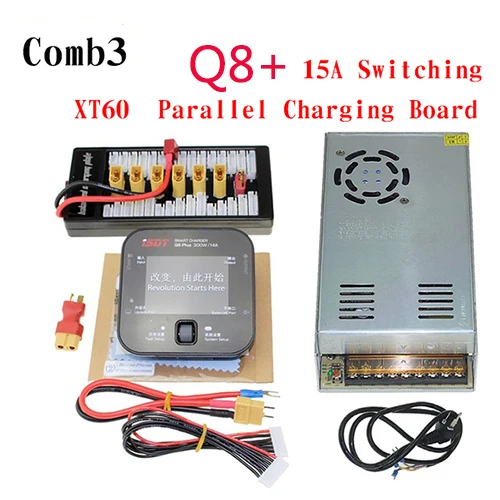 Comb 3 ISDT Q8 Lite 500 Вт 20A 2-8S Импульсный источник питания, зарядное устройство, умное Цифровое зарядное устройство, параллельная зарядная плата для радиоуправляемого дрона - Цвет: Comb 3
