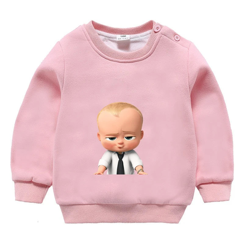 wholesale movie Boss Baby winter Plus velvet Sweatshirt Boys Girls Funny lovely color Kid O-Neck Tops Children Cartoon Baby - Цвет: as picture