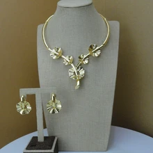 Yuminglai последний дизайн украшения из Дубая наборы ожерелье и серьги FHK7301