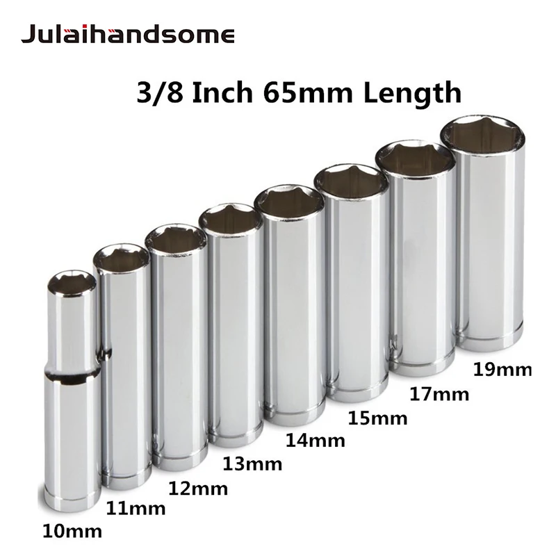 3//8/" Drive Deep Socket 8-24mm Metric 6 Point Hex Nut Bolt Ratchet Wrench Cr-V