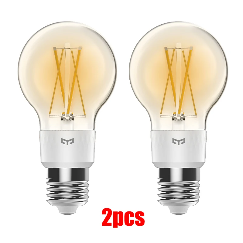 2PCS Xiao mi jia Yeelight умный светодиодный лампочка накаливания 6 Вт E27 шаровые огни WiFi Пульт дистанционного управления работает с mi Smart home APP Apple Homekit - Цвет: 2PCS