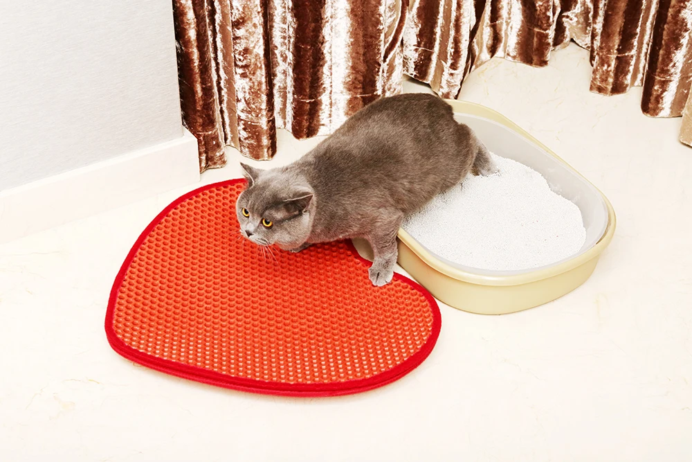Многоцветные коврики для кошачьего туалета, двухслойный EVA нескользящий коврик для кошачьего песка, водонепроницаемый коврик для чистки кошек, чистые аксессуары