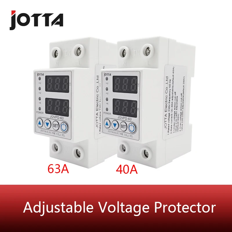 40A/63A 230V Din рейка регулируемое перенапряжение и пониженное напряжение защитное
