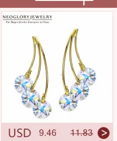 Neoglory Австрийские длинные с кристаллами кисточкой Boho люстра Висячие серьги для женщин Свадебные украшения Элегантный подарок MS