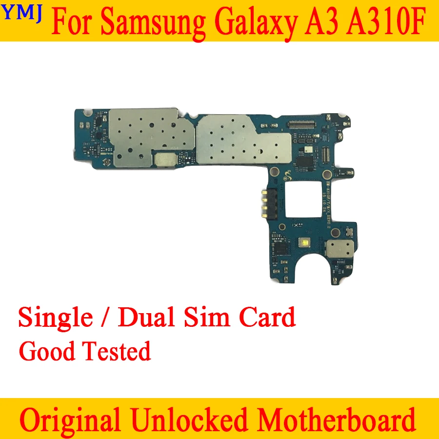 Одна/две sim-карты для samsung Galaxy A3 A310F материнская плата, оригинальная разблокированная материнская плата для samsung A310F