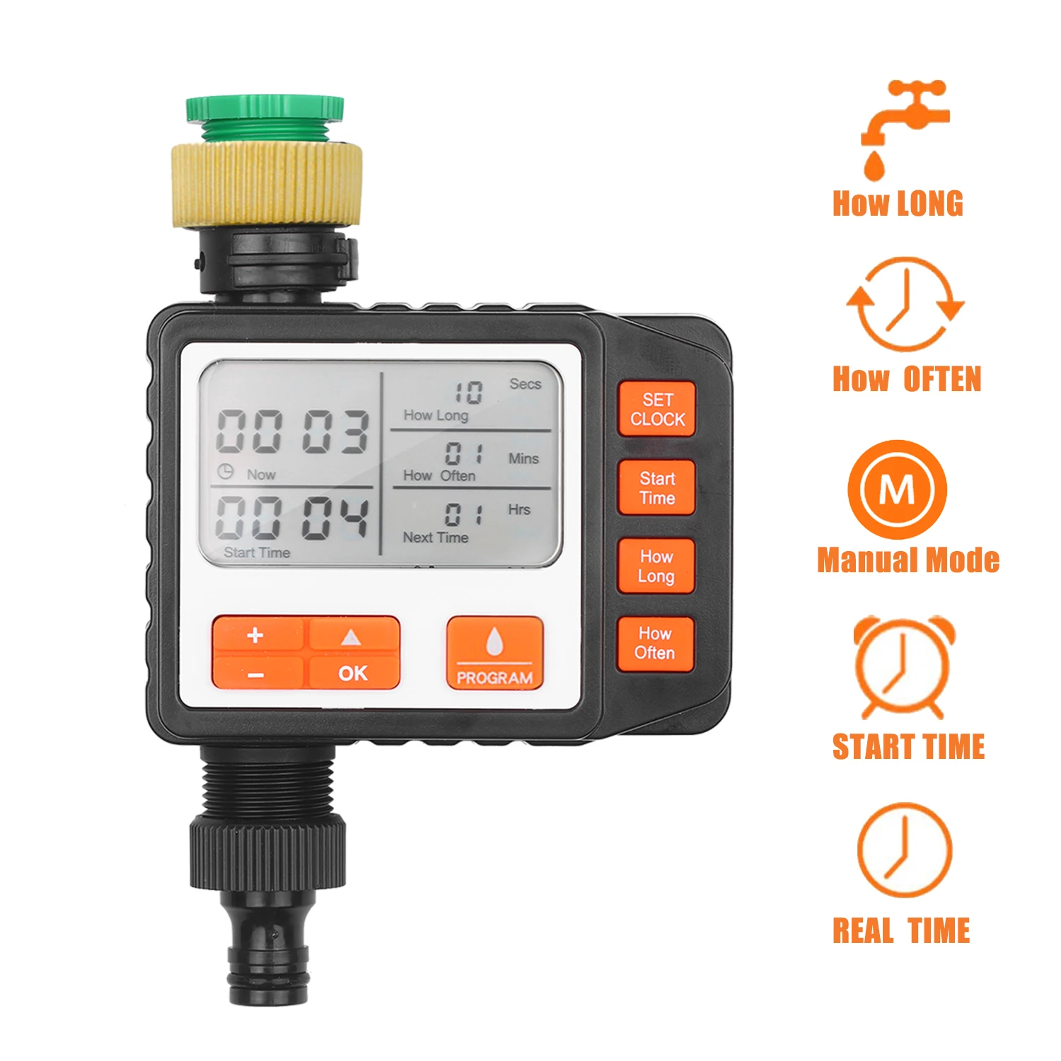 Digital Water Timer Programmable Outdoor Single Outlet Automatic On Off Water Faucet Hose Timer Irrigation System Controller 