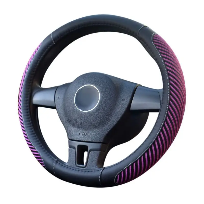 purple 39cm 1 шт. чехол рулевого колеса автомобиля Противоскользящий Гладкий дышащий удобный теплый зимой и прохладным летом - Название цвета: purple 39cm