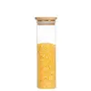 2pcs Wood Lid Glass Airtight Canister Kitchen Storage Bottles Jars Food Container Grains Tea Coffee Beans Grains Candy Jars 4