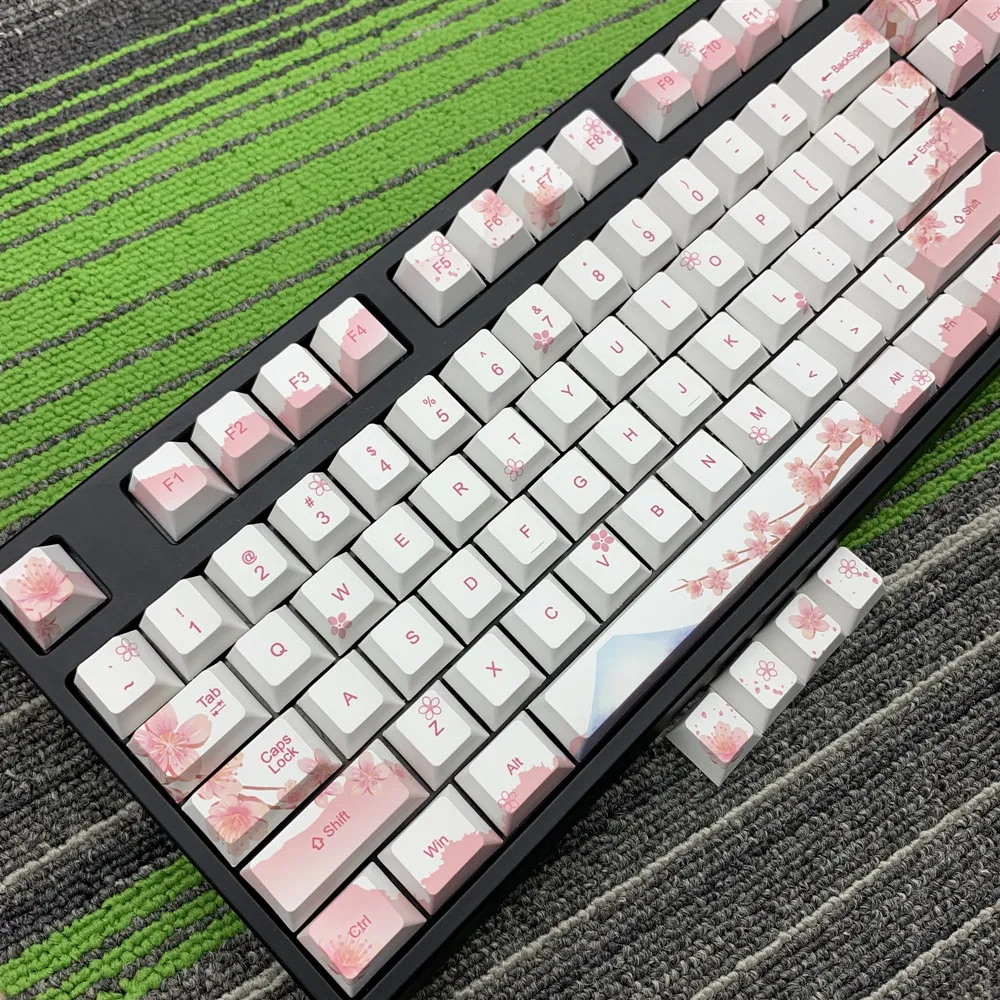 Blossom de Cerejeira Keycap para Todos os Sakura Keycaps Teclado Mecânico Conjunto Completo Pbt 5 Rosto Dye-sublimação Keycap Mod. 1269324