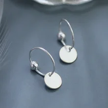 Женские серьги кольца из серебра 100% пробы