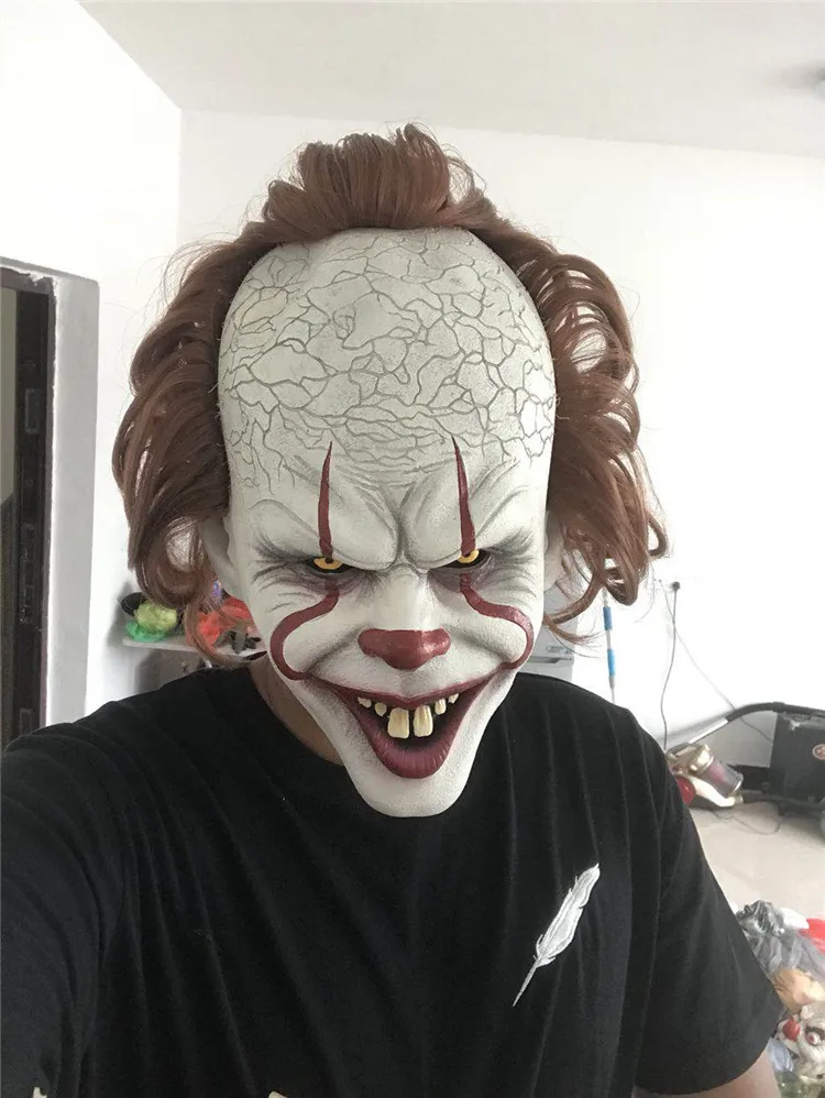 Стивен Кинг это маска Pennywise ужас клоун Джокер маска клоуна Хэллоуин косплей костюм реквизит