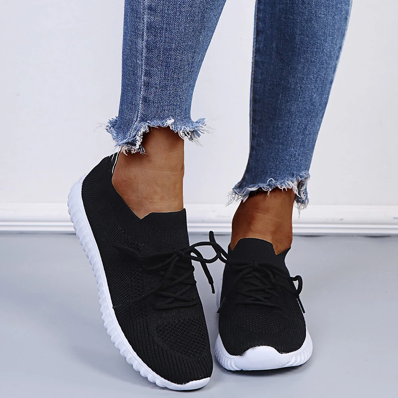 Sneakers Shoes 2022 Spring Fashion Lace Up Platform Women's Shoes Summer Plus Size Flat Mesh Sports Shoes Woman Vulcanize Shoes