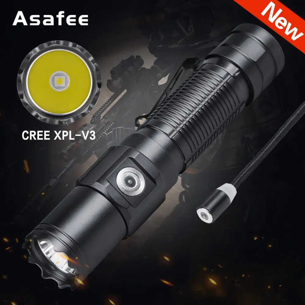 

Ultra Bright 1200LM Led flashlight linterna led torch XPL-V3 LED 5 Switch Modes tactical flashlight lamp hand light use 18650