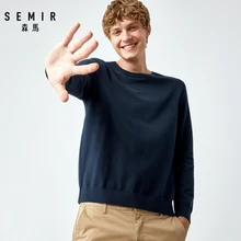 *#Best Price SEMIR Autumn fashion sweater men round neck pullover cotton sweater solid color warm men's long sleeve sweater *#Best Price SEMIR Autumn fashion sweater men round neck pullover cotton sweater solid color warm men's long sleeve sweater