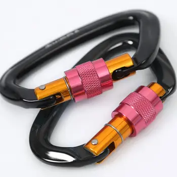 

D Shape Aluminum Carabiner Hook Clip Buckle Outdoor Safety Master Lock Outdoor Protective Equipment Rock Climbing Accessories
