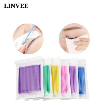 

Eyelash Extension Applicators Mascara Brush 500 Pcs Disposable Plastic Clean Brush Swab Soft Fluff Eyelash Glue Cleaning Stick
