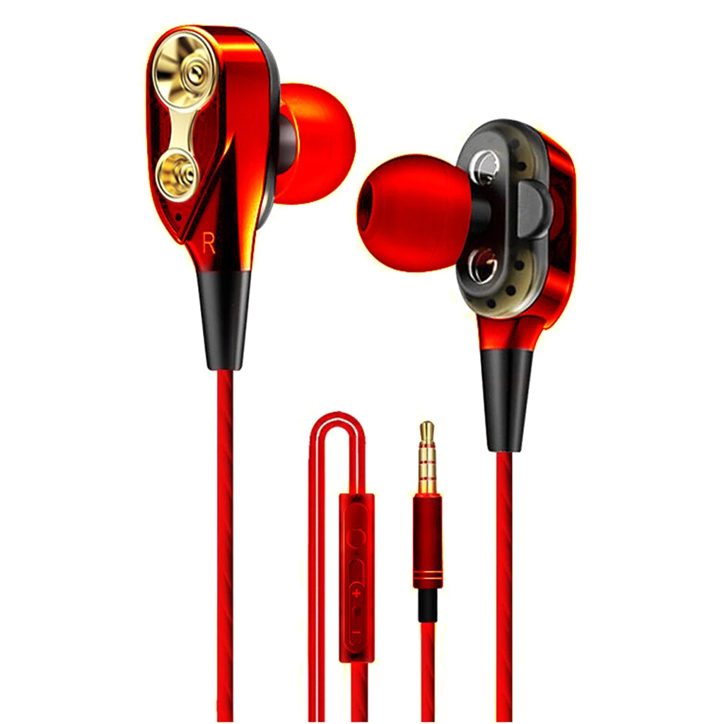 Наушники вкладыши с двойным ynamic драйвером звук HiFi бас спортивные наушники разъем