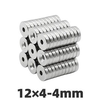 

100pcs 12x4mm Hole 4mm N35 Super strong ring countersunk Rare Earth magnets permanent neodymium magnet 12*4-4mm