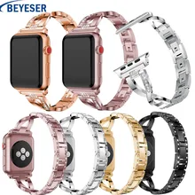 Ремешок для часов из нержавеющей стали для Apple Watch 38 мм 40 мм браслет для смарт-часов iwatch 42 мм 44 мм серия 5 4 3 2 1
