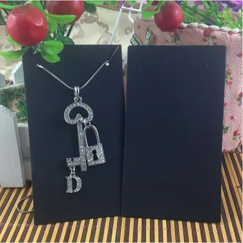 

2016 12.5*6.9cm Blank Black Pendant Card Necklace tag Card 1lot 50 card +50 opp bag Blank Jewelry Card Custom Logo Cost Extra