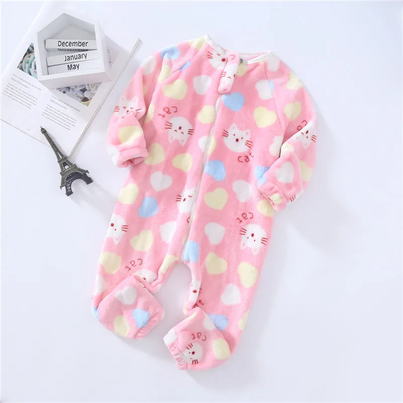 Baby Pajamas For Boys Girls Thick Warm Pajama Autumn Children Flannel Onesies Jumpsuits Winter Kids Cartoon Blanket Sleepwear kids pajamas