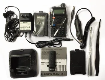 

BaoFeng UV-5R VHF/UHF136-174Mhz&400-520Mhz Walkie Talkie +Car Charger+Battery Case Handy Hunting Radio Receiver With Headfone