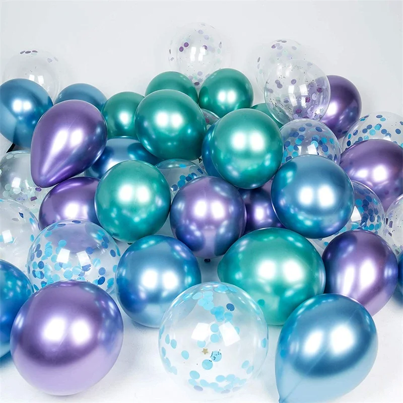 Русалка Вечерние поставки металлические шары арочный комплект 35 шт. более плотный воздушный шар на день рождения девичник детский душ хром Globos