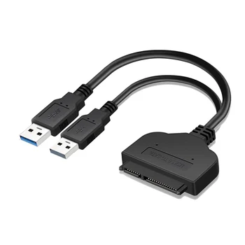 

USB3.0 to SATA High Speed Adapter Cable 22 Pin for 2.5 Inch HDD/SSD Hard Disk Laptop with Extra Power