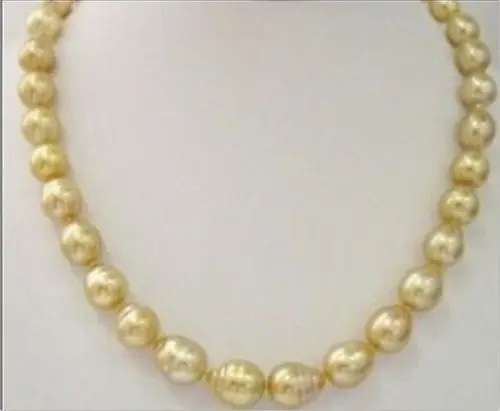 

18"13X14MM SOUTH SEA GENUINE GOLD PEARL NECKLACE
