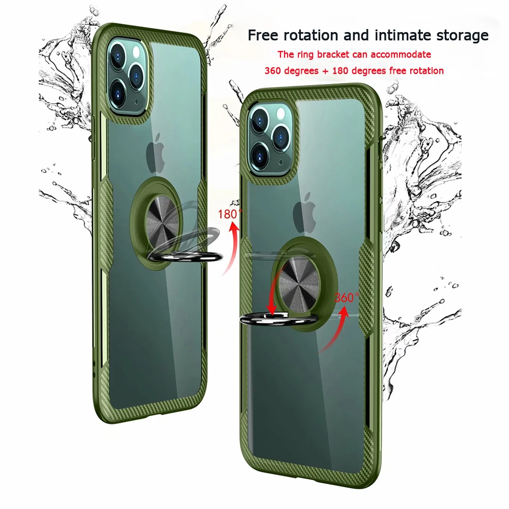 Для Apple iphone 11 pro max чехол прозрачный кольцевой кронштейн противоударный чехол для телефона для iphone 6 6S 7 8 Plus X XR XS Max чехол